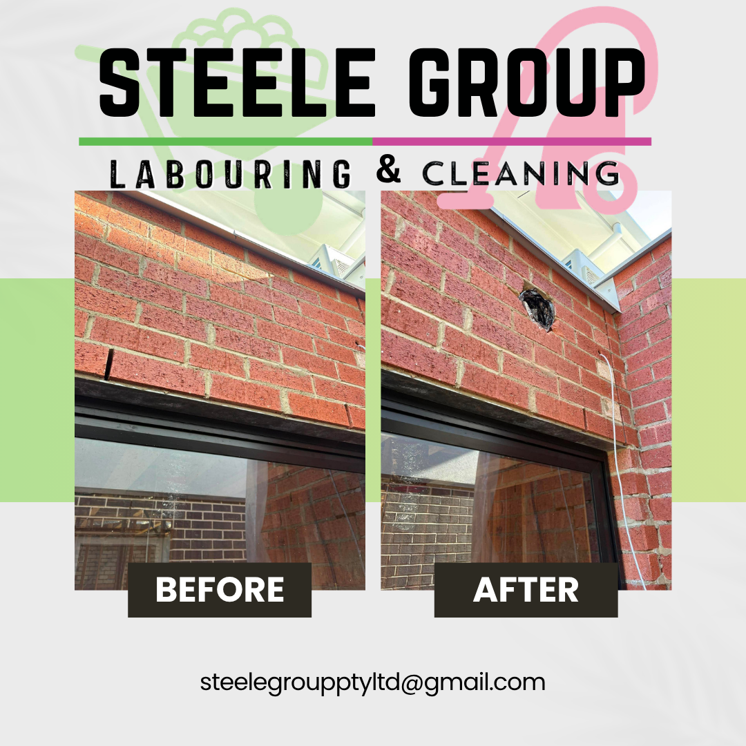 Brick Opening Cut-Out before and after